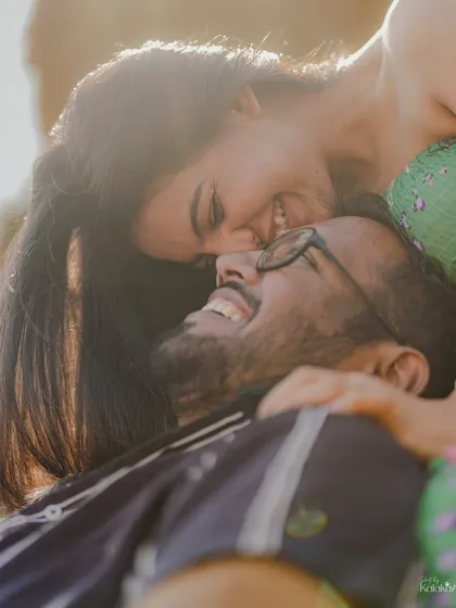 The authentic spark. This close-up captures a moment of pure, uninhibited laughter between a couple. For us, these are the most precious shots, the ones that truly reflect the soul of a relationship.