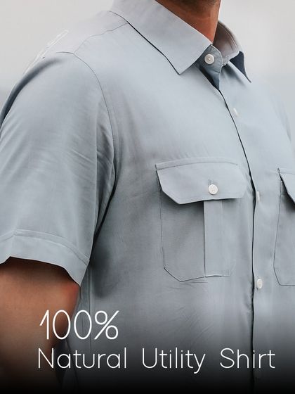 This 100% natural utility shirt is made from bamboo, with buttons made from natural corozo nut. It's a timeless and classic pattern with a touch of modern design.