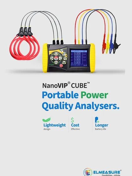 The NanoVIP CUBE is another of our portable power quality analyzers, designed for ease of use and precision. This lightweight and cost-effective device offers in-depth analysis for any power system.