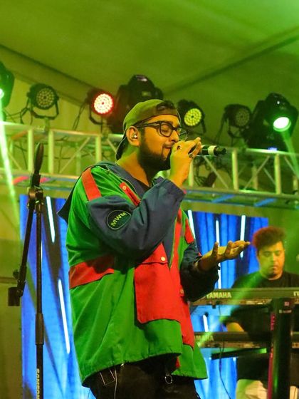 Shashwat Singh performing live on stage at Falak, the annual fest of MIT Bengaluru.