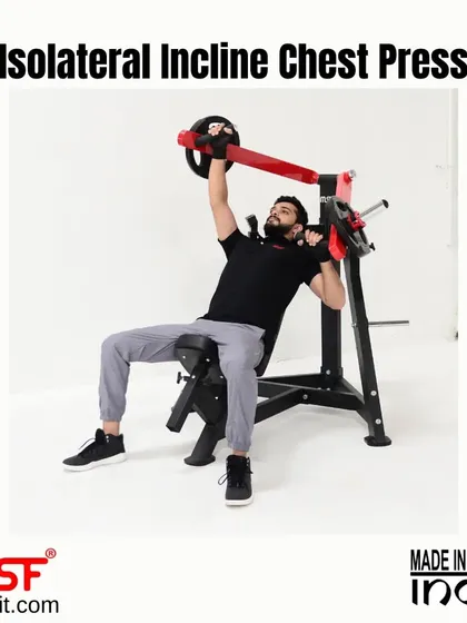 Another shot of a single-arm press, showing the stability the machine provides.