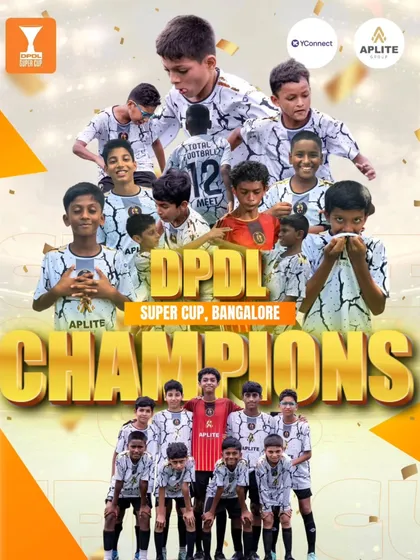 Champions! Here is our U13 squad celebrating their hard-earned victory at the DPDL Super Cup in Bangalore. We instill a winning mentality and compete at the highest levels.