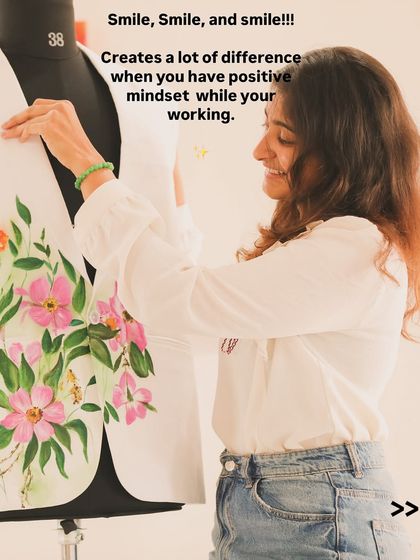 A smile makes a lot of difference when you have a positive mindset while working. My art journey has been fueled by positivity and passion.