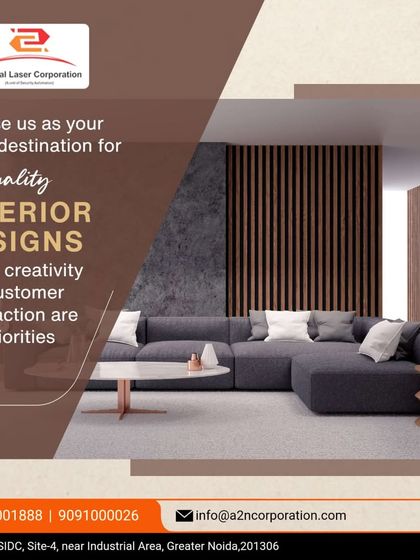 This image of a modern living room with louvered wall panels represents our commitment to top-quality interior design. We prioritize creativity and customer satisfaction to deliver spaces that are both beautiful and functional.