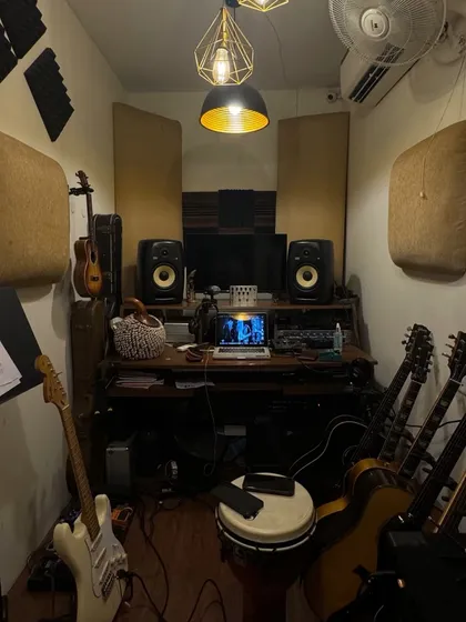 Welcome to my creative space. This is my home studio where I write, record, and produce music. It's equipped for everything from laying down initial guitar tracks to full indie-pop production.
