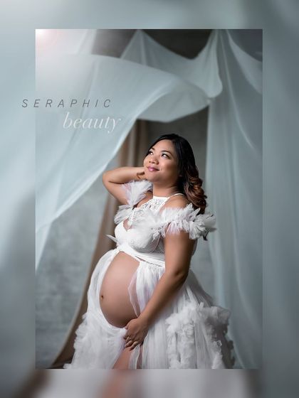 Seraphic beauty. This ethereal portrait uses soft, flowing fabrics and creative editing to create a truly angelic and dreamlike image.