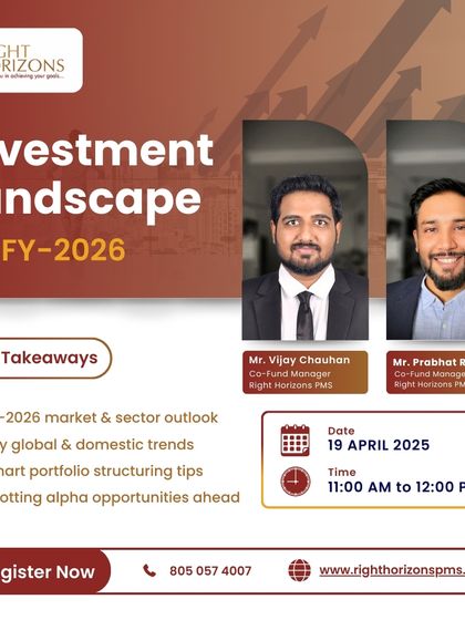 Our Co-Fund Managers, Vijay Chauhan and Prabhat Ranjan, discuss the investment landscape for FY-2026. This exclusive webinar for serious investors covers sector trends, portfolio strategies, and alpha opportunities.