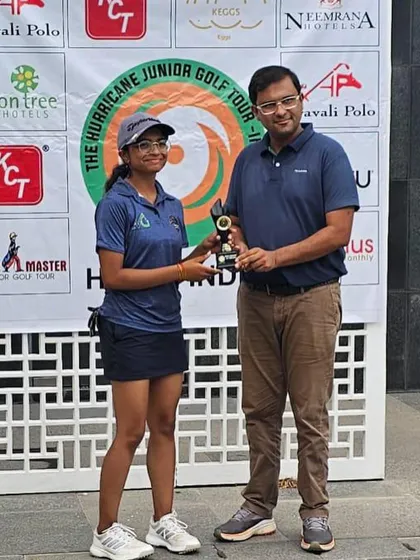 Avni Atreya winning the inaugural Hurricane Junior Golf Tour event at Karma Lakelands.