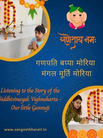 Ganpati Bappa Moriya! We celebrated Ganesh Chaturthi by listening to the stories of our beloved Gannuji. The children participated by decorating the altar and learning about the remover of obstacles through joyful activities.