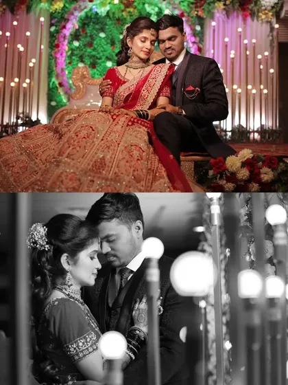 Elegant reception portraits of the couple. I use creative lighting and black and white photography to give these final shots a classic, cinematic feel.