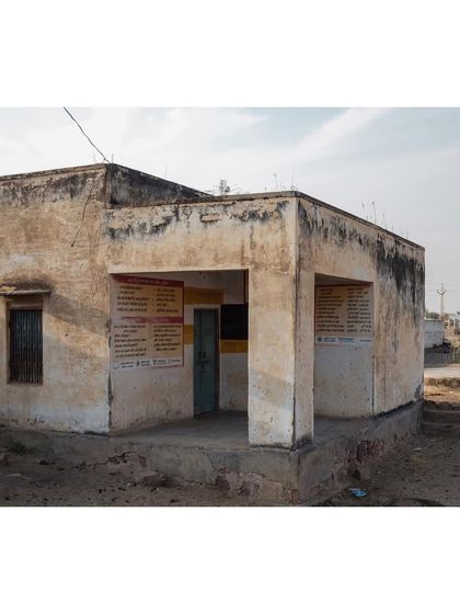 A weathered, abandoned building in a rural village in Rajasthan, telling a story of time and decay.