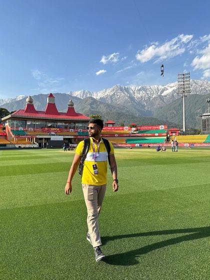 Another stunning view of the Dharamsala stadium. It's a privilege to work in such a beautiful and inspiring setting.