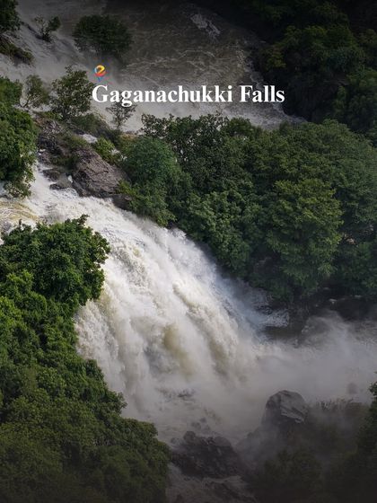 A close-up view of the powerful Gaganachukki Falls, one of the key attractions on our Shivanasamudra day trip.