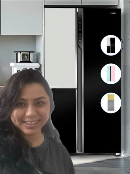 I'm so excited to participate in the #MyVogueMyWay contest by Haier. This post shows me using their Vogue AR filter to redesign my kitchen with their stylish refrigerator, and I encouraged my followers to join in for a chance to win Haier goodies.