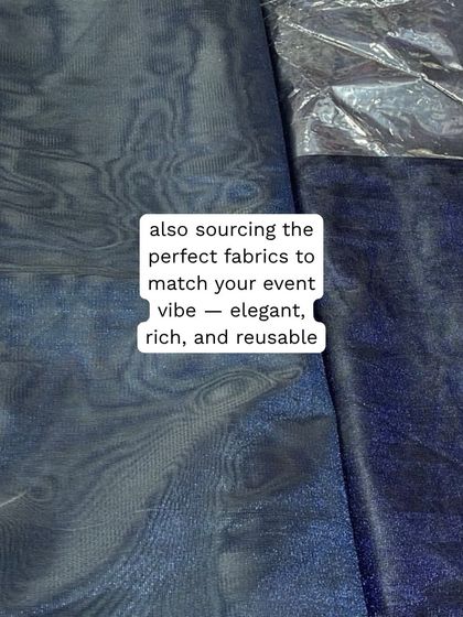 Sourcing the perfect fabrics to match an event's vibe is a key part of our process. This elegant, rich, and reusable fabric was chosen for a large corporate order of 200 hampers.