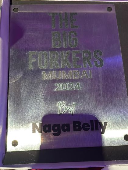 A close-up of the metal plaque for The Big Forkers award. We are truly grateful for this honor.
