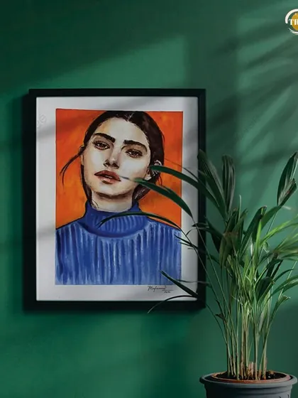 This is an example of my signature watercolor portrait style, featuring bold colors and expressive details. This piece has already found a new home!