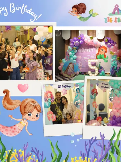 Dive into a magical mermaid adventure! We created an underwater paradise for this 5th birthday with beautiful mermaid decorations, ocean-themed balloons, and lots of bubbly fun.