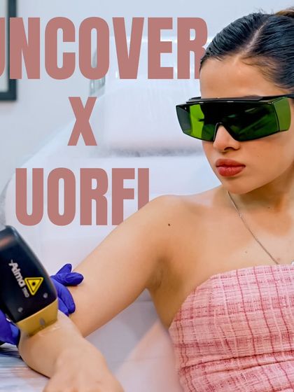 A behind the scenes shot of Uorfi's laser hair removal session. We use the Alma laser, a top-tier technology, to ensure our clients get the best, most comfortable experience.