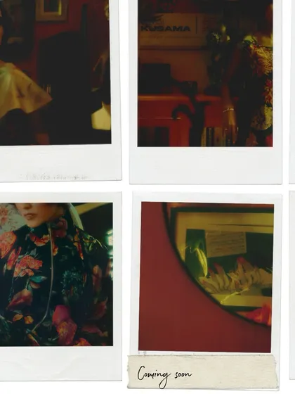 A teaser for the 'Love in Future Past' editorial, presented as a series of polaroid snapshots. This format creates anticipation and hints at the nostalgic, story-driven nature of the project.