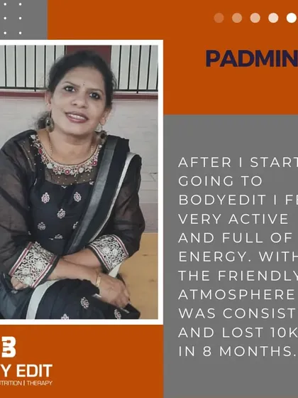 Padmini's success story is a fantastic example of what consistent effort with the right guidance can achieve. She lost 10kg in 8 months and, more importantly, now feels active and full of energy every day. This is the kind of lasting change we aim for with our nutrition plans.
