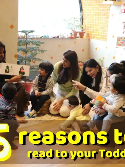 A group of parents and toddlers enjoying story time together. Reading to young children is one of the best ways to support their language development and cognitive skills.