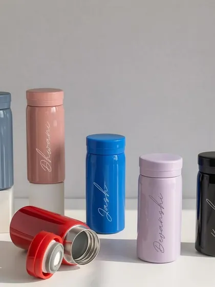 Our cute personalised mini flasks are perfect for everyone on the go. Their compact size fits easily into any handbag, and they can be used for both hot and cold drinks.