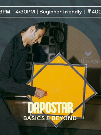 A focus on the Dapostar portion of our beginner workshop, showing the prop in action and detailing the session time and price.