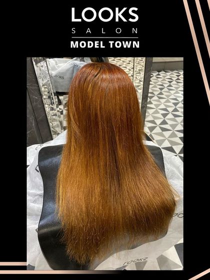 The "before" shot, showing the hair prepped and ready for a color application.