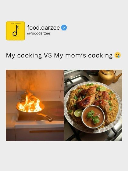 My cooking vs. my mom's cooking. One's a fire hazard, the other's a masterpiece. If you relate, maybe it's time to let me cook for you.