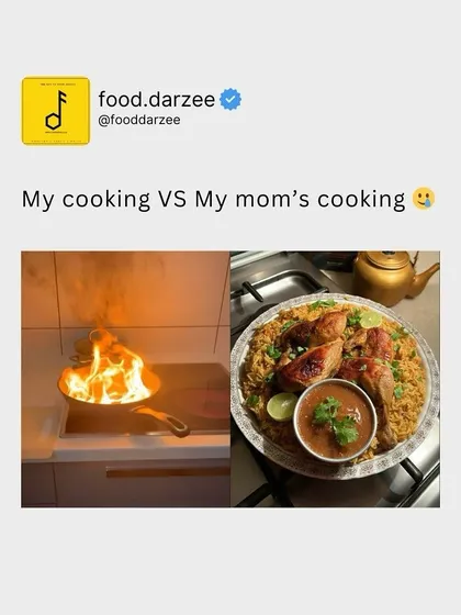 My cooking vs. my mom's cooking. One's a fire hazard, the other's a masterpiece. If you relate, maybe it's time to let me cook for you.