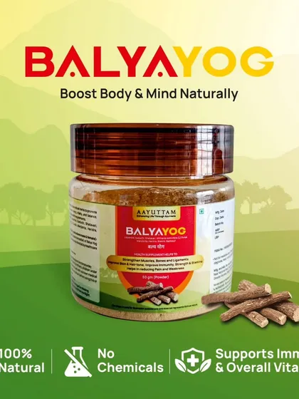 My Balya Yog formulation is for anyone looking to naturally boost their body and mind. It's a blend of pure herbs that supports immunity, improves stamina, and helps you maintain focus and vitality throughout the day.
