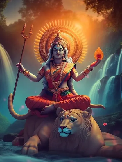Celebrate the divine feminine energy of Goddess Durga. Her strength and compassion inspire us to rise above all adversities and fight for righteousness.