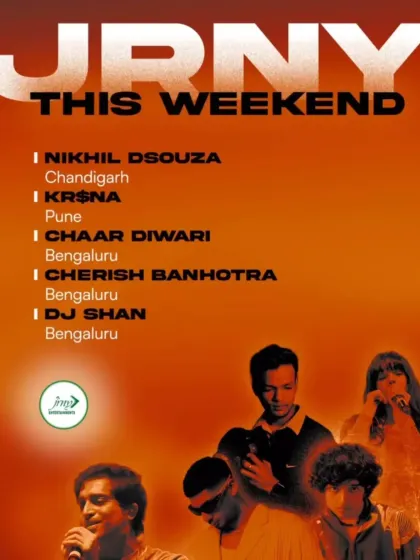 It's an honor to be featured on lineups with other powerhouse artists. This poster from the JURNY college fest in Bangalore shows the scale of events I perform at.