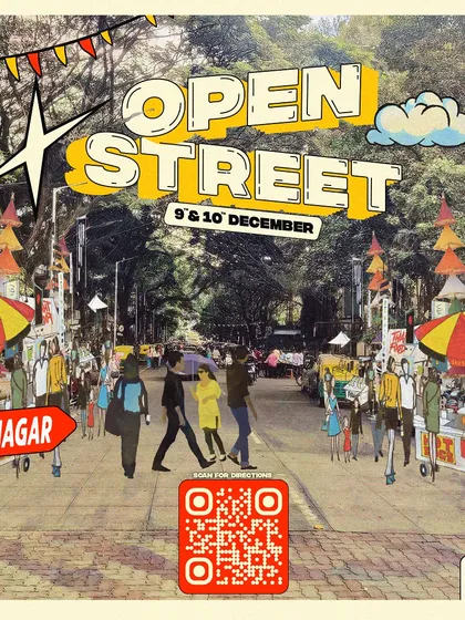 The Jayanagar location poster for the Open Street festival. We managed the logistics and programming for each of the six unique locations, ensuring a consistent and enjoyable experience across the city.