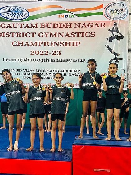 Our girls team celebrating their victory at the IGIPESS university intra academy competition, where we were the best team in all girls' categories.