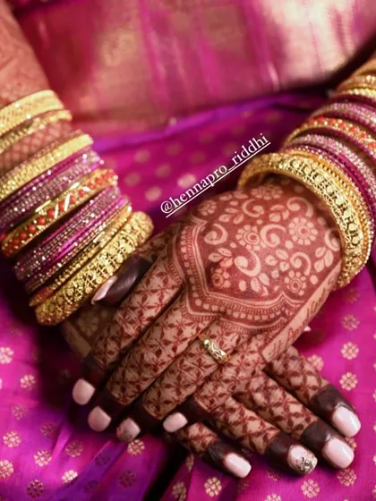 Look at that gorgeous, deep henna stain. This is the result of using high-quality natural henna and proper aftercare. I always guide my clients on how to get the richest, darkest color possible.