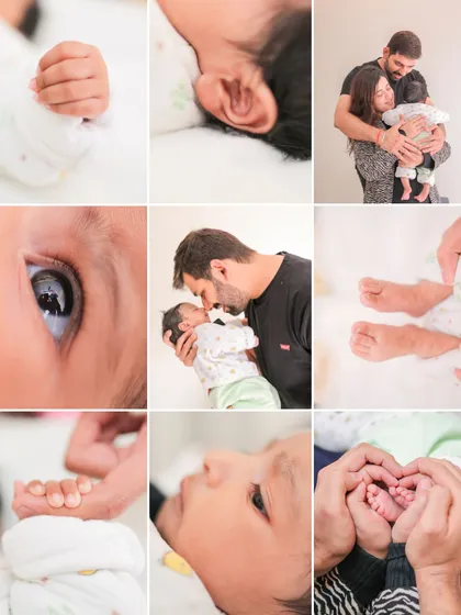 Newborn sessions are all about the tiny details you never want to forget. I focus on capturing close-ups of little hands and feet, along with the tender moments of parents holding their new baby.