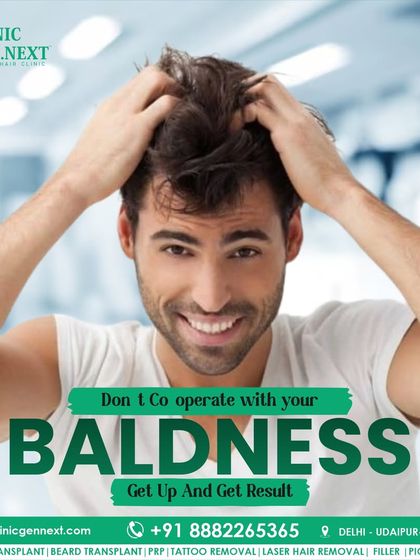 Don't just co-operate with your baldness. Get up and get the result you deserve with a hair transplant.