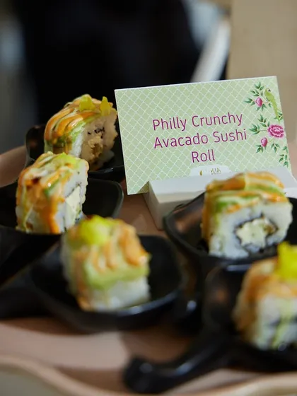 Our Philly Crunchy Avocado Sushi Roll is a crowd favourite. The combination of creamy avocado, cream cheese, and a crunchy texture makes for an irresistible bite of fusion cuisine.