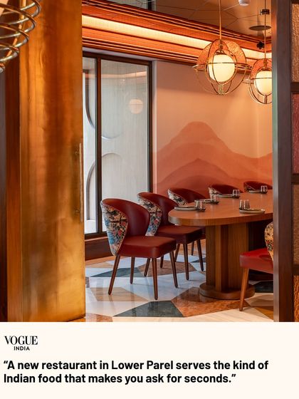 As featured in Vogue India, our private dining area combines patterned chairs and warm tones to create a space that feels both elegant and welcoming. It's an ideal setting for an unforgettable meal.