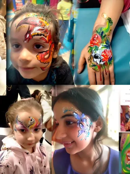 This collage highlights some of my more intricate and colorful pieces, including fantasy birds, skulls, and princess-themed art.
