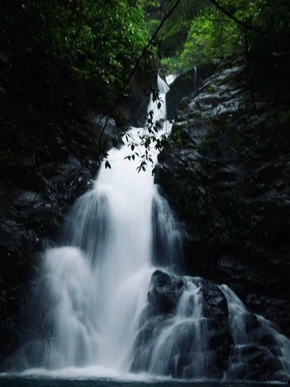 A beautiful, silky flow of water at an offbeat waterfall, captured with a slow shutter speed. Our treks offer plenty of opportunities for photographers.