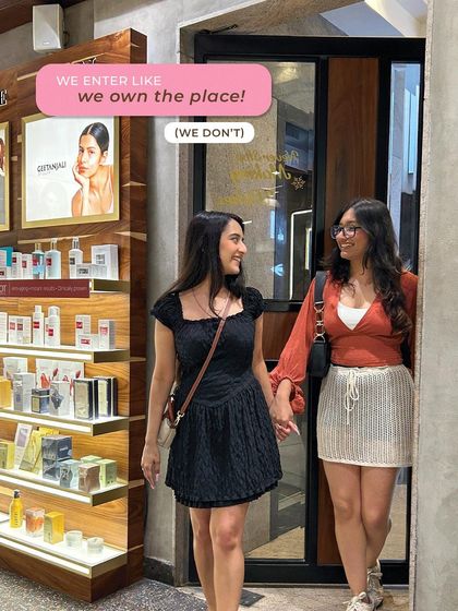 We enter like we own the place (we don't). The confidence that comes from a shared salon day with your best friend.