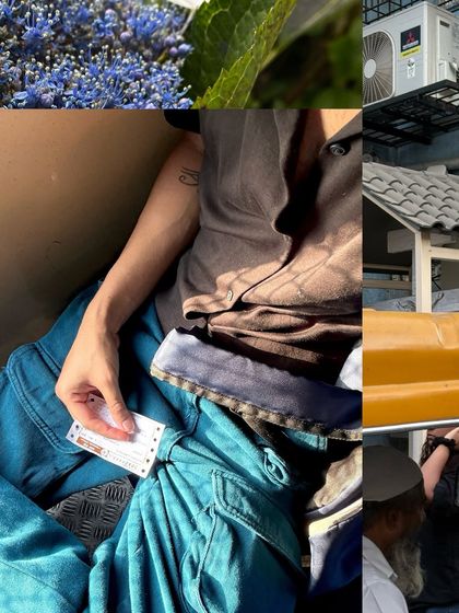 A moment of quiet reflection on a local train, holding a ticket that feels like a temporary passport to another part of the city's story.