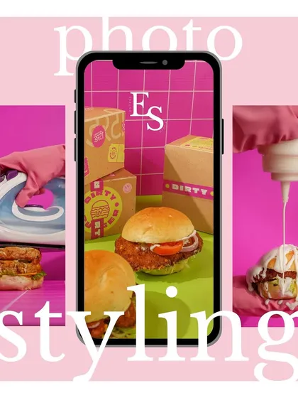 This graphic breaks down our photo styling process. From ironing a sandwich to get perfect grill marks to adding a dramatic sauce pour, we use creative tricks to get the perfect, mouthwatering shot.