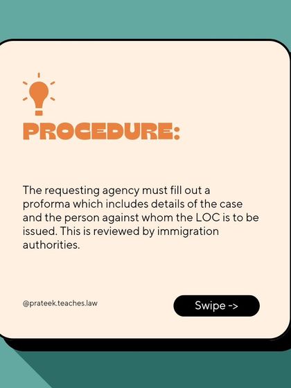 The requesting agency must fill out a proforma with case details, which is then reviewed by immigration authorities before the LOC is officially issued.