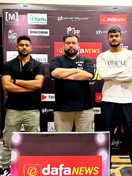 My team at the UPB Fight Club event in Mumbai. We travel across the country for professional fights.