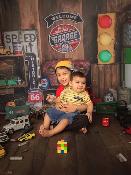 The bond between brothers is a special kind of love. In this garage-themed sibling photoshoot, we captured the fun and friendship that will last a lifetime.