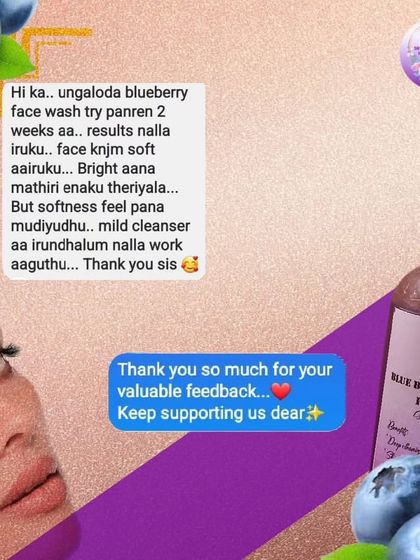 After just two weeks, this customer can feel her face is softer after using the Blueberry Face Wash. Even as a mild cleanser, it works effectively.